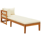 Tumbonas con cojines crema 2 unidades madera de acacia
