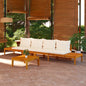 Bancos de jardim com almofadas branco-creme 2 unidades madeira de acácia