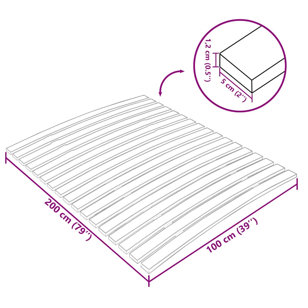 Recambio de láminas de cama con 17 láminas (100 x 200 cm)