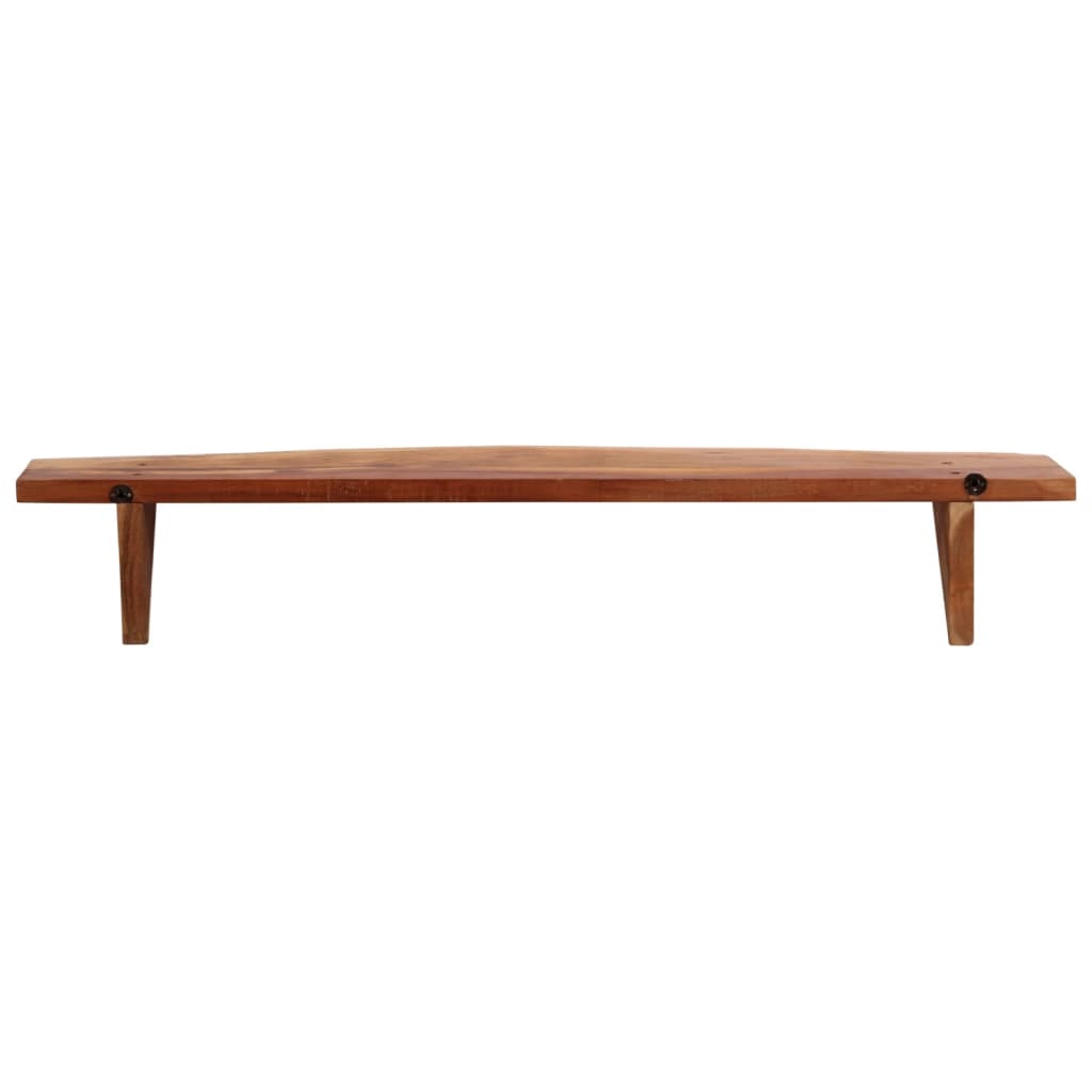 Estantes de pared 2 unidades madera maciza acacia 110x20x18 cm