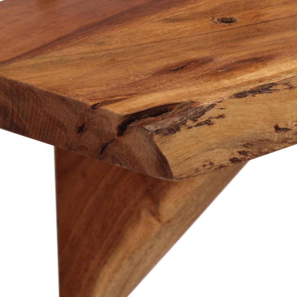 Estantes de pared 2 unidades madera maciza acacia 110x20x18 cm