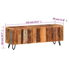 Mueble de TV madera maciza reciclada 110x30x40 cm