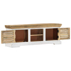 Mueble de TV madera maciza de mango 110x30x40 cm