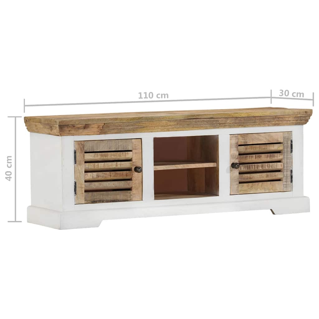 Mueble de TV madera maciza de mango 110x30x40 cm