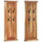 Percheros 2 unidades madera maciza de acacia 38x100 cm