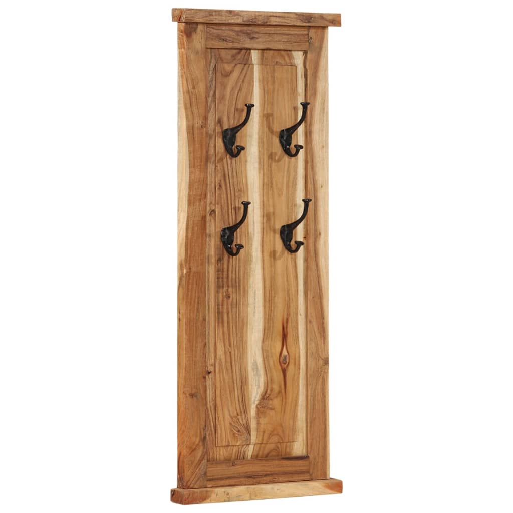 Percheros 2 unidades madera maciza de acacia 38x100 cm