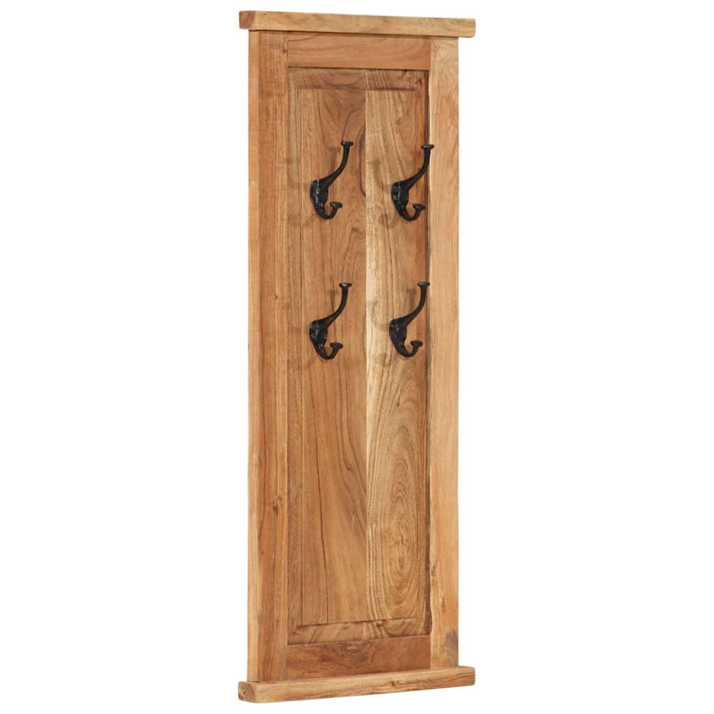 Percheros 2 unidades madera maciza de acacia 38x100 cm