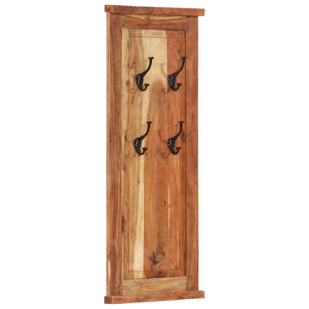 Percheros 2 unidades madera maciza de acacia 38x100 cm