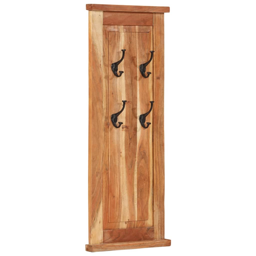 Percheros 2 unidades madera maciza de acacia 38x100 cm