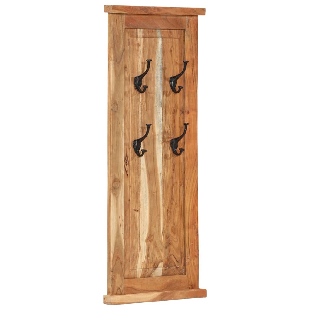 Percheros 2 unidades madera maciza de acacia 38x100 cm
