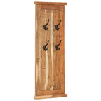 Percheros 2 unidades madera maciza de acacia 38x100 cm