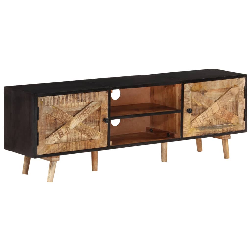 Mueble de TV madera mango rugosa y acacia maciza 140x30x46 cm