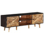 Mueble de TV madera mango rugosa y acacia maciza 140x30x46 cm