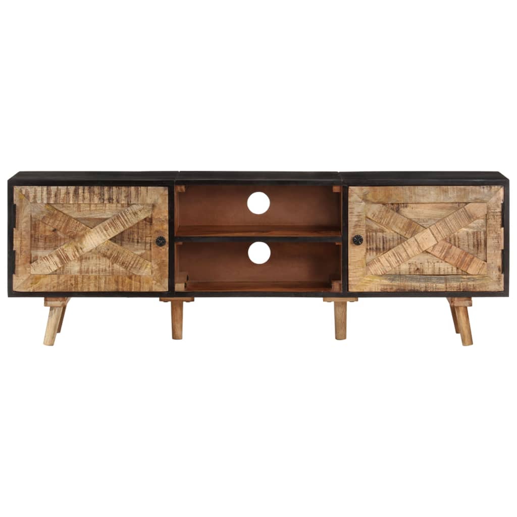 Mueble de TV madera mango rugosa y acacia maciza 140x30x46 cm