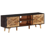Mueble de TV madera mango rugosa y acacia maciza 140x30x46 cm