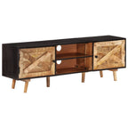 Mueble de TV madera mango rugosa y acacia maciza 140x30x46 cm