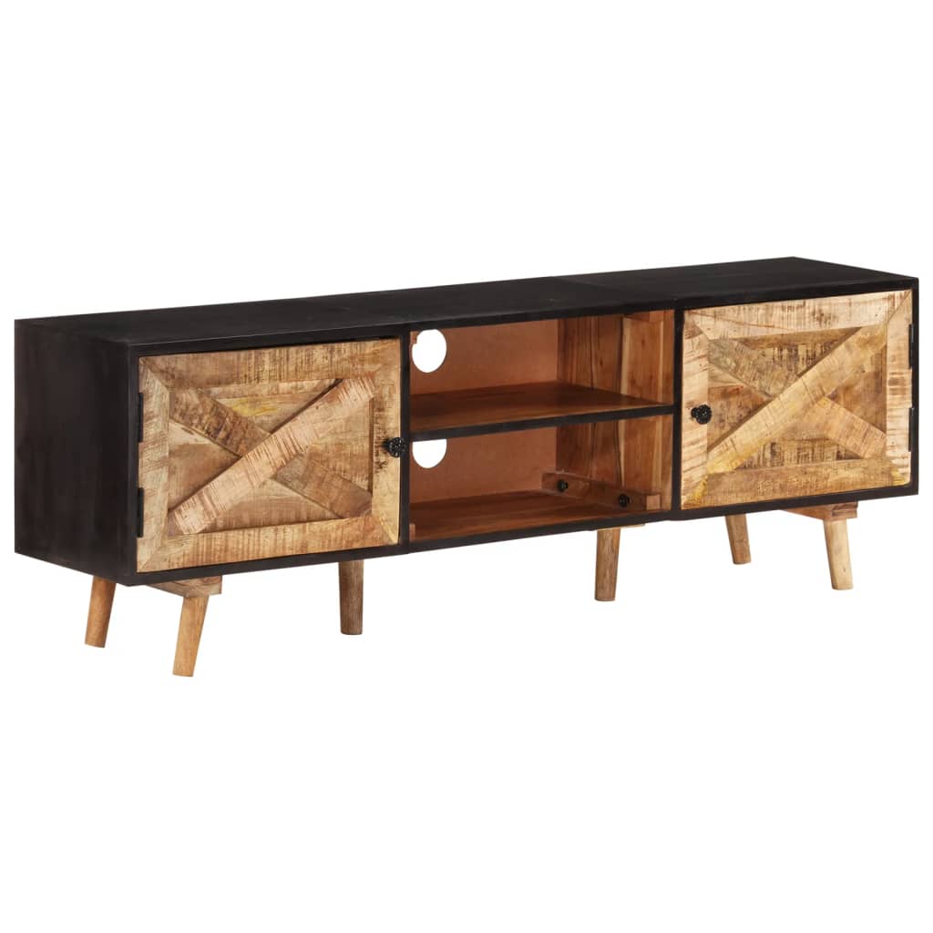 Mueble de TV madera mango rugosa y acacia maciza 140x30x46 cm