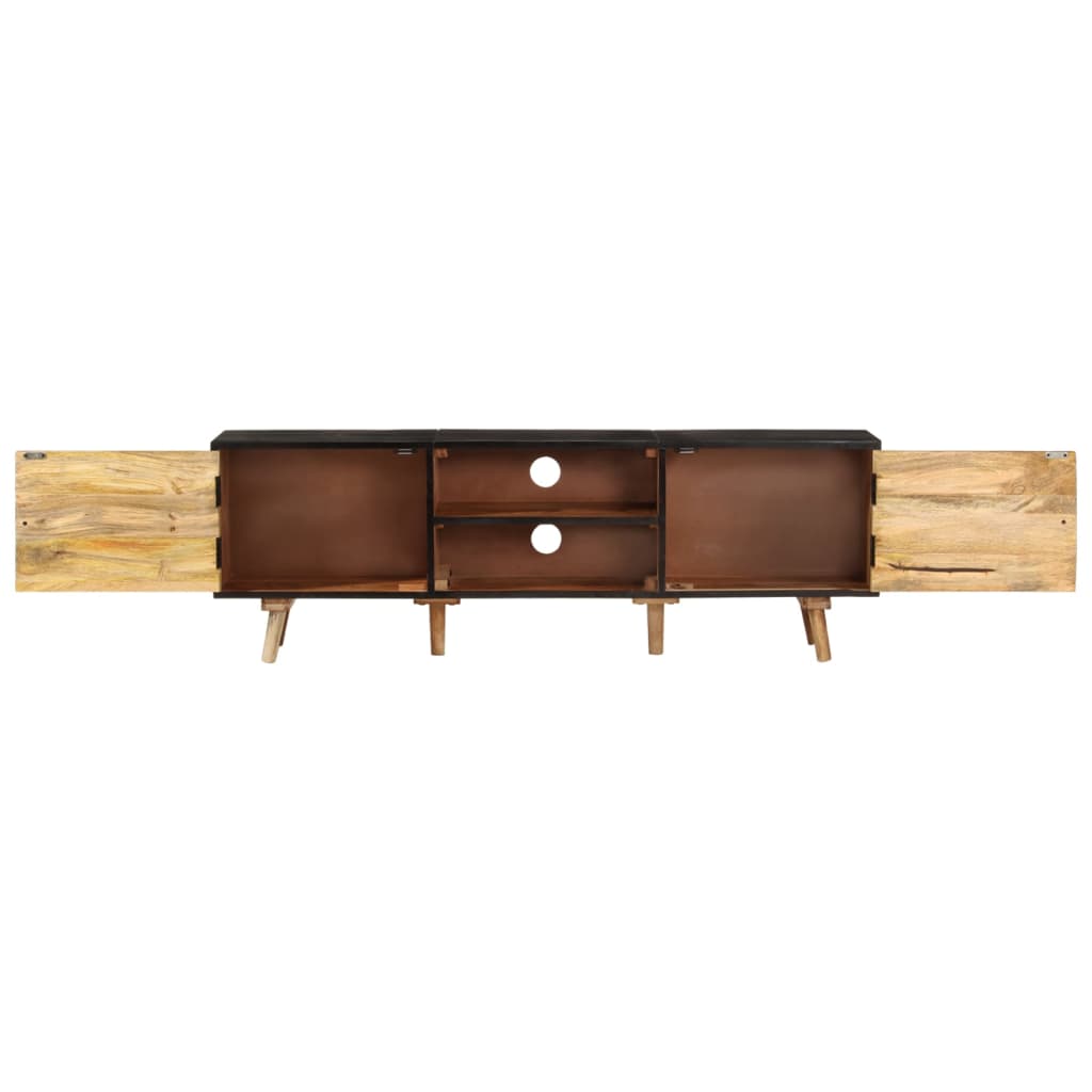 Mueble de TV madera mango rugosa y acacia maciza 140x30x46 cm