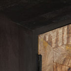 Mueble de TV madera mango rugosa y acacia maciza 140x30x46 cm