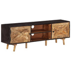 Mueble de TV madera mango rugosa y acacia maciza 140x30x46 cm