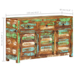 Aparador de madera maciza reciclada 110x35x65 cm