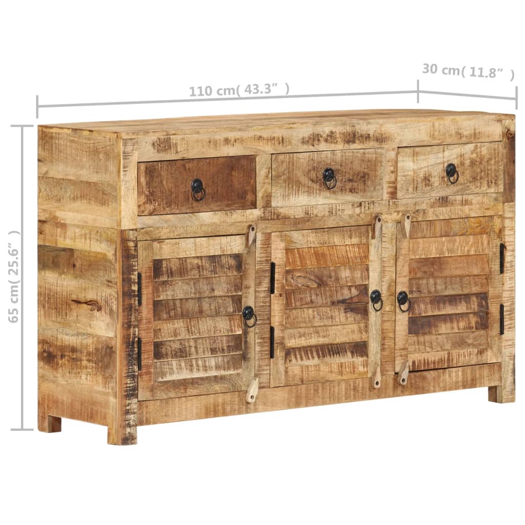 Aparador de madera maciza de mango 110x35x65 cm