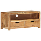 Mueble de TV madera maciza de acacia 88x35x40 cm