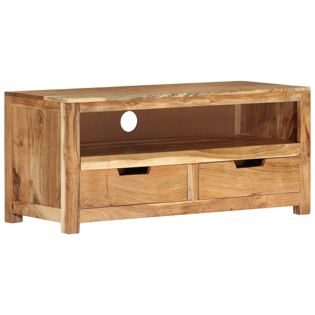 Mueble de TV madera maciza de acacia 88x35x40 cm