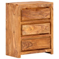 Cómoda de madera maciza de acacia 60x33x75 cm