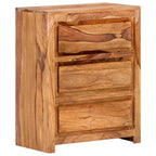 Cómoda de madera maciza de acacia 60x33x75 cm