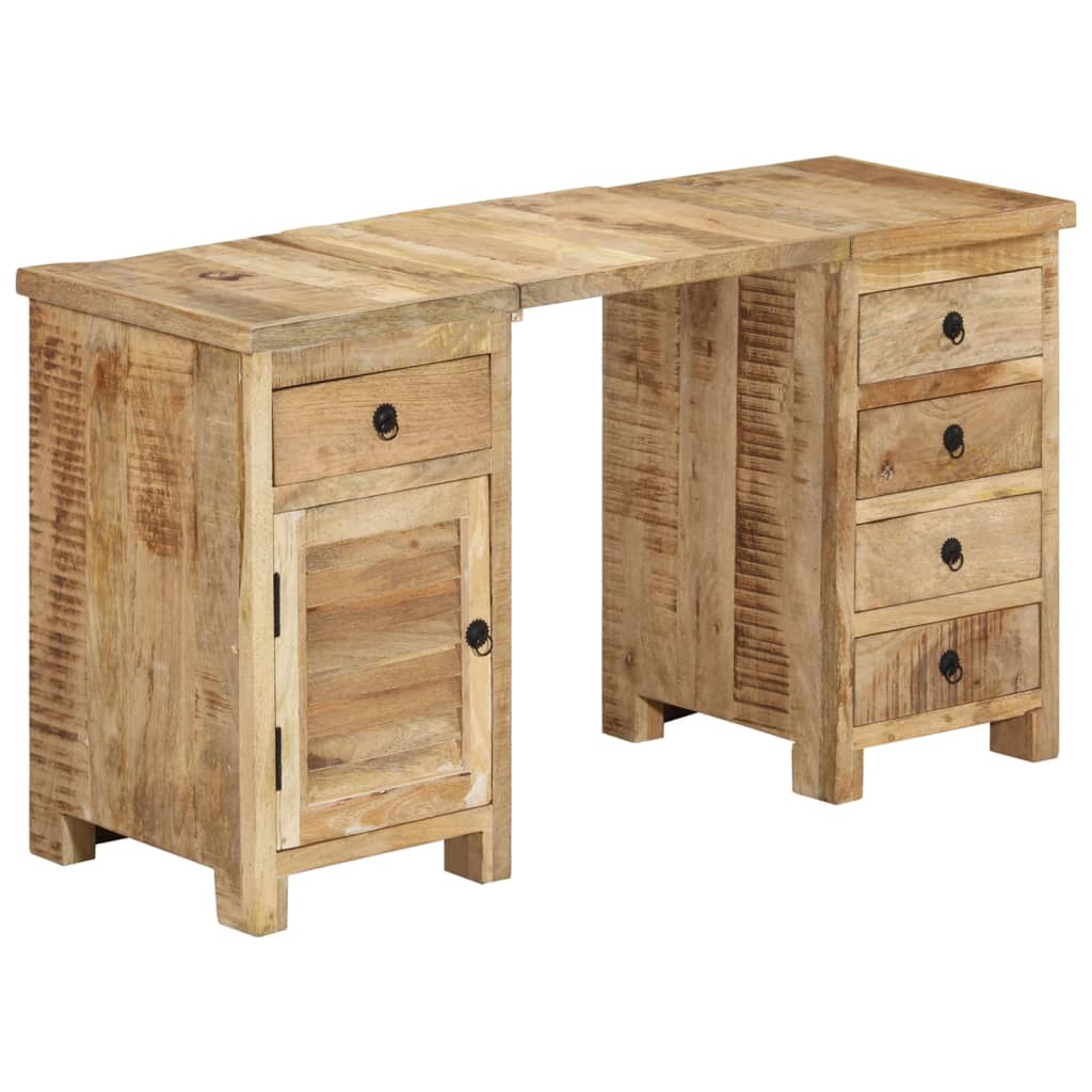 Escritorio con pedestal madera maciza de mango 140x50x77 cm