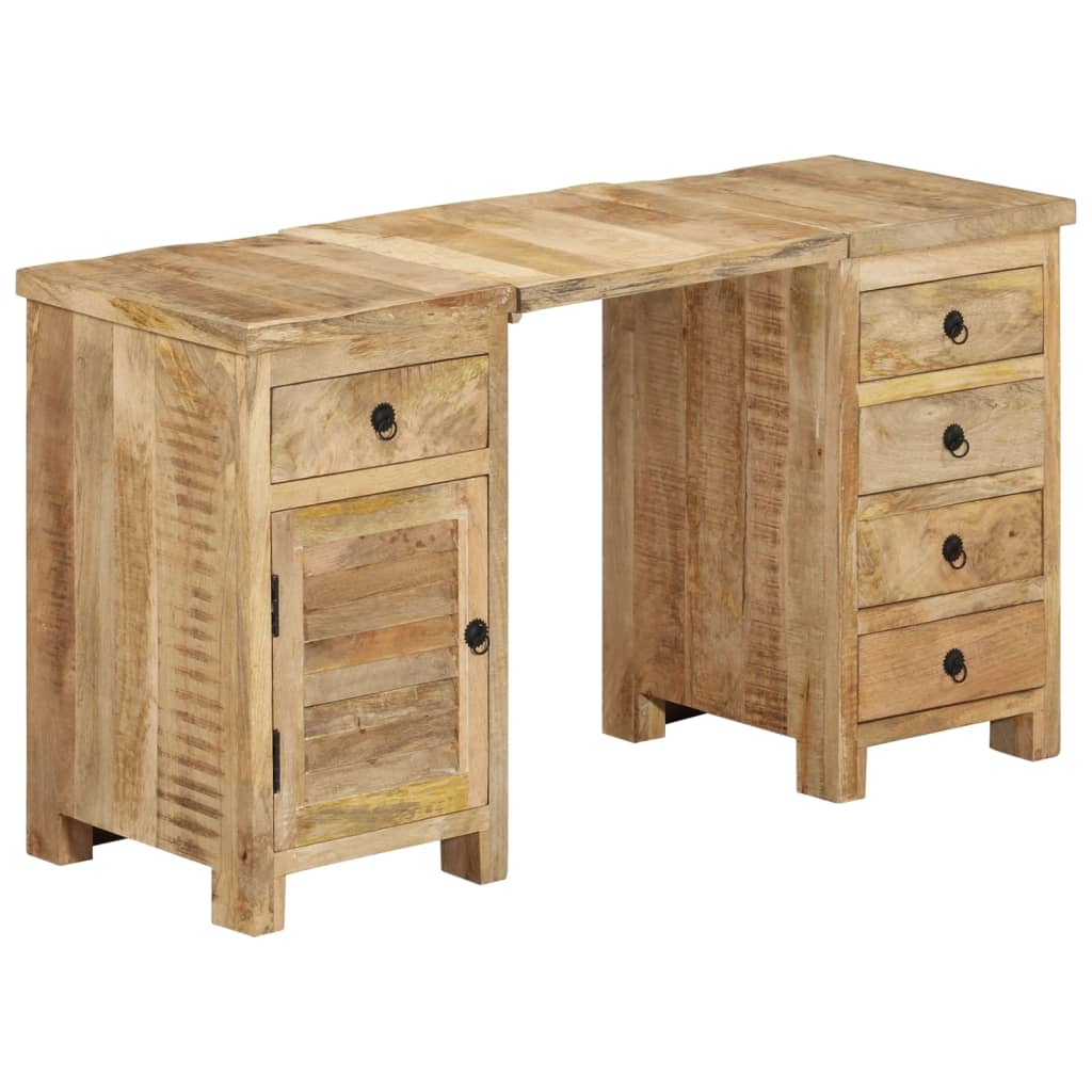 Escritorio con pedestal madera maciza de mango 140x50x77 cm
