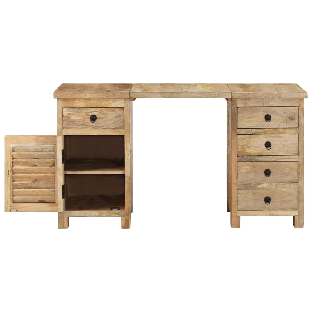 Escritorio con pedestal madera maciza de mango 140x50x77 cm