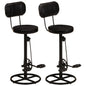 Bancos de Cozinha 2 pcs pele de cabra estampada lona castanho preto