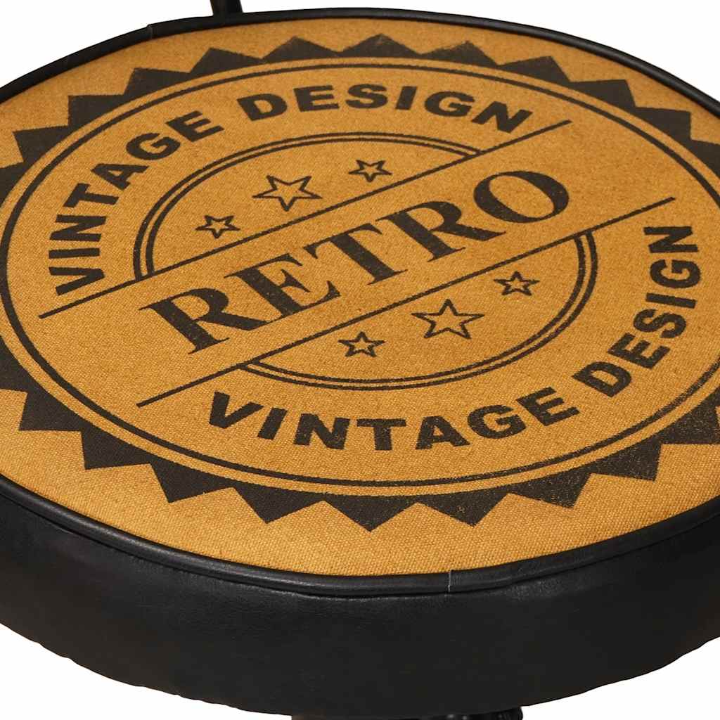 Taburetes cocina 2 uds piel cabra estampado lona marrón negro