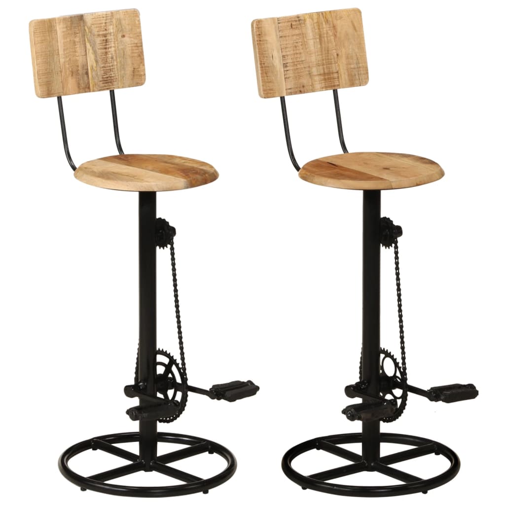 Taburetes de cocina 2 unidades madera maciza de mango