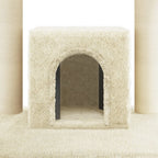 Rascador para gatos con postes de sisal crema 110 cm