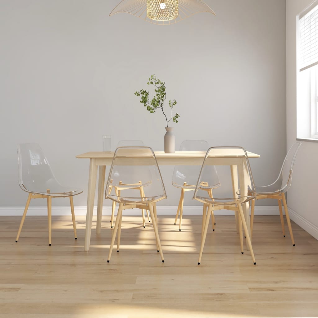 Sillas de comedor 2 unidades transparente PET