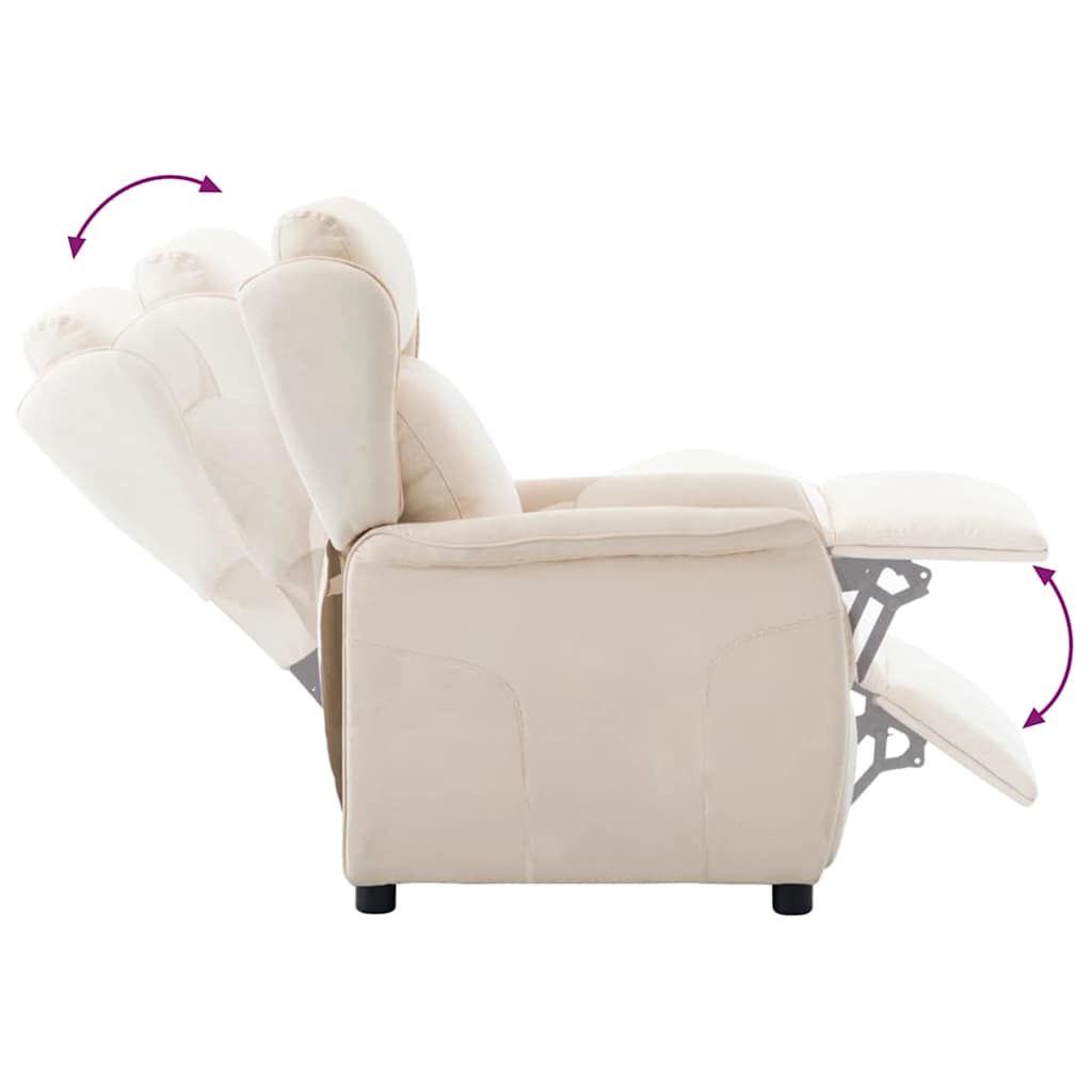 Sillón reclinable Crema 66.5 x 94 x 101.5 cm Poliéster