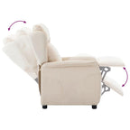 Sillón reclinable Crema 66.5 x 94 x 101.5 cm Poliéster