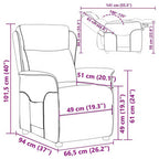 Sillón reclinable Crema 66.5 x 94 x 101.5 cm Poliéster
