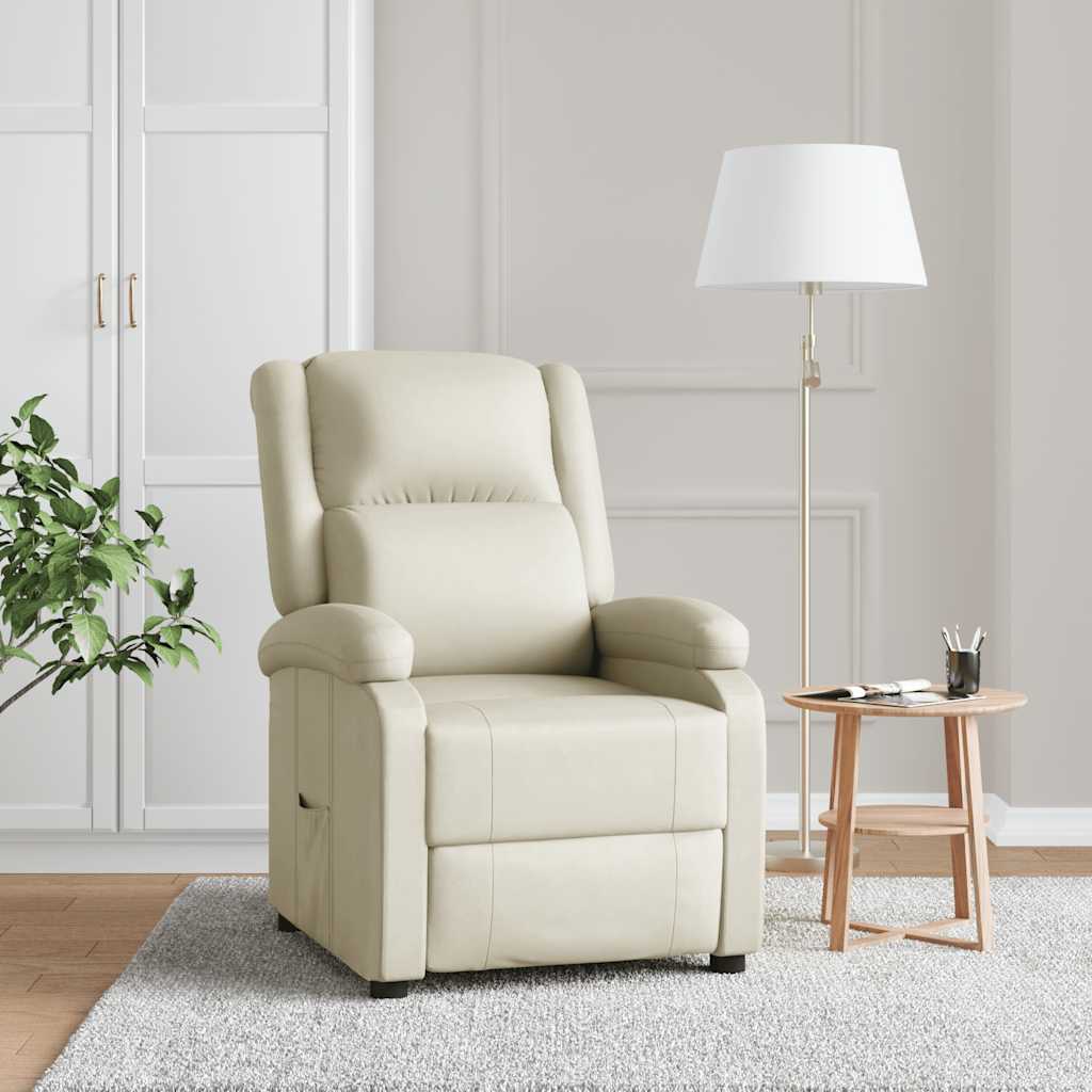 Sillón orejero reclinable eléctrico de tela gris oscuro