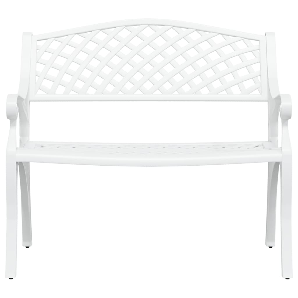 Banco de jardín de aluminio fundido blanco 102 cm