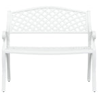 Banco de jardín de aluminio fundido blanco 102 cm