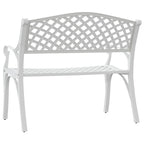 Banco de jardín de aluminio fundido blanco 102 cm