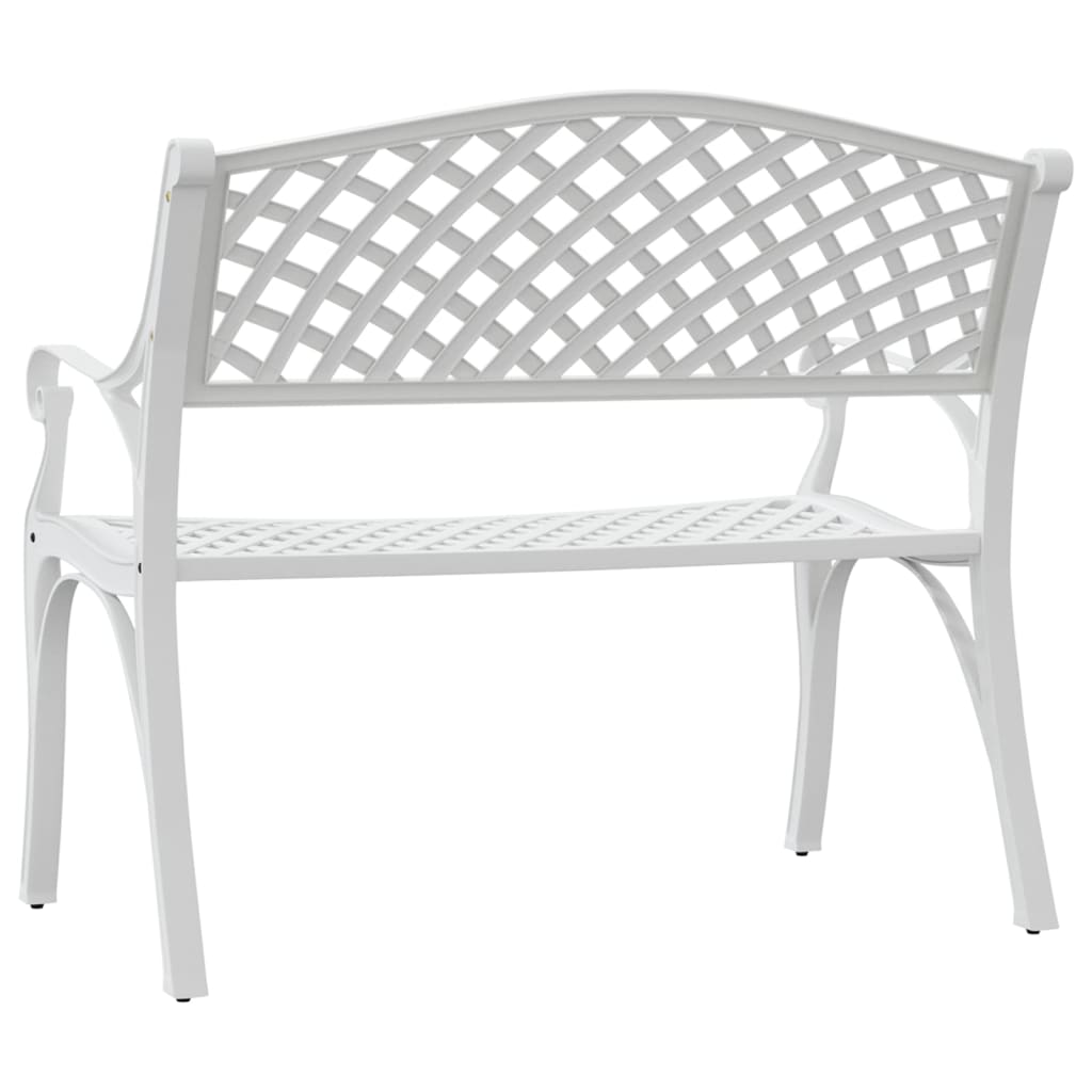 Banco de jardín de aluminio fundido blanco 102 cm
