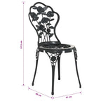 Sillas de bistró 2 unidades aluminio fundido negro