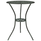 Mesa y sillas bistró de jardín 3 pzas aluminio fundido verde
