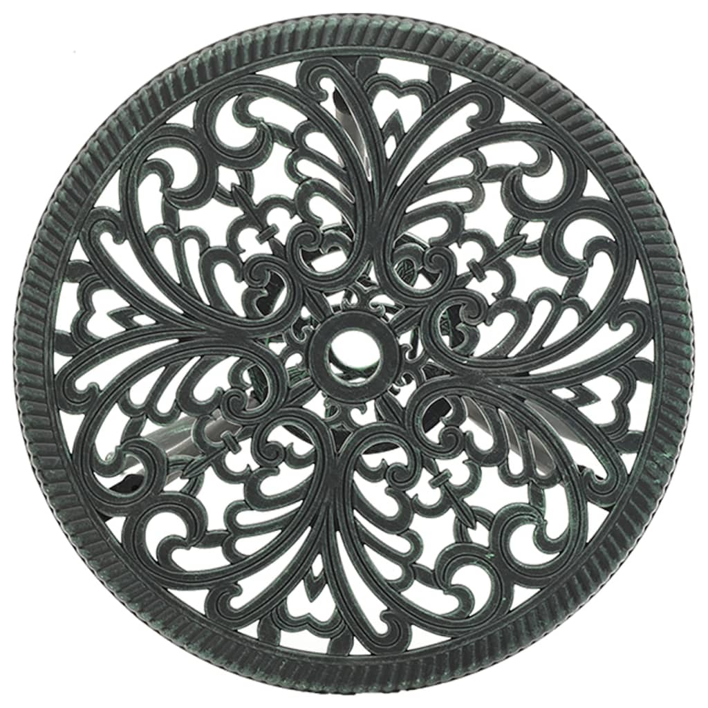Mesa y sillas bistró de jardín 3 pzas aluminio fundido verde