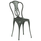 Mesa y sillas bistró de jardín 3 pzas aluminio fundido verde